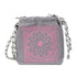 Chic Drawstring Bucket Bag with Intricate Print - Adjustable Rope Strap, Lightweight Fabric(Pink)