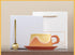 Artistic Ceramic Coffee Cup & Saucer Set with Spoon - Gradient Glaze, 240ml, Gift Boxed(Orange)