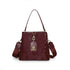 Elegant Textured Bucket Bag - Versatile Shoulder, Handheld & Crossbody Design(red)