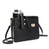 Chic PU Leather Crossbody Bag with Tumbler Holder - Multi-Compartment, Adjustable Strap,Does not include thermos cup(black)