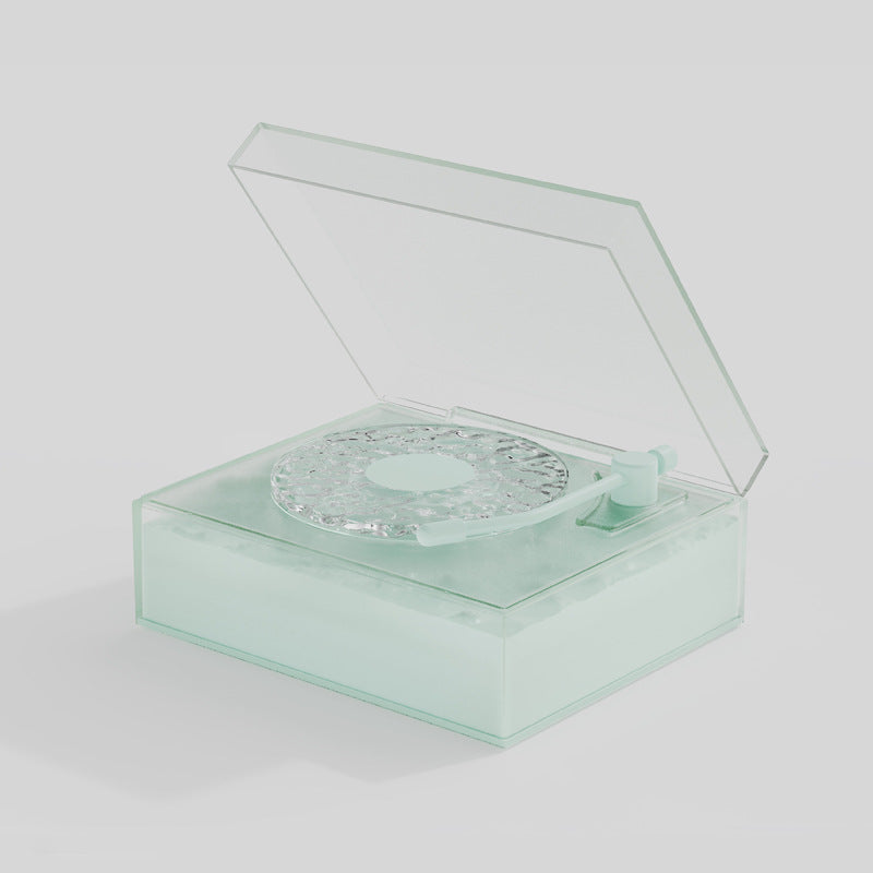 Retro Vinyl Bluetooth Speaker with Water Ripple Light Projection & 360 Surround Sound(green)