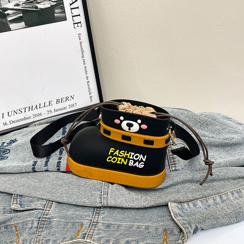 Adjustable Silicone Crossbody Bag - Multi-Way Lightweight Purse with Spacious Design(black)