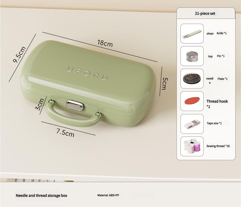 Complete Sewing Kit - Portable with Organized Compartments(green)