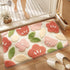 Premium Bath Mat with 8X Water Absorption & Non-Slip Base(flowers and plants)