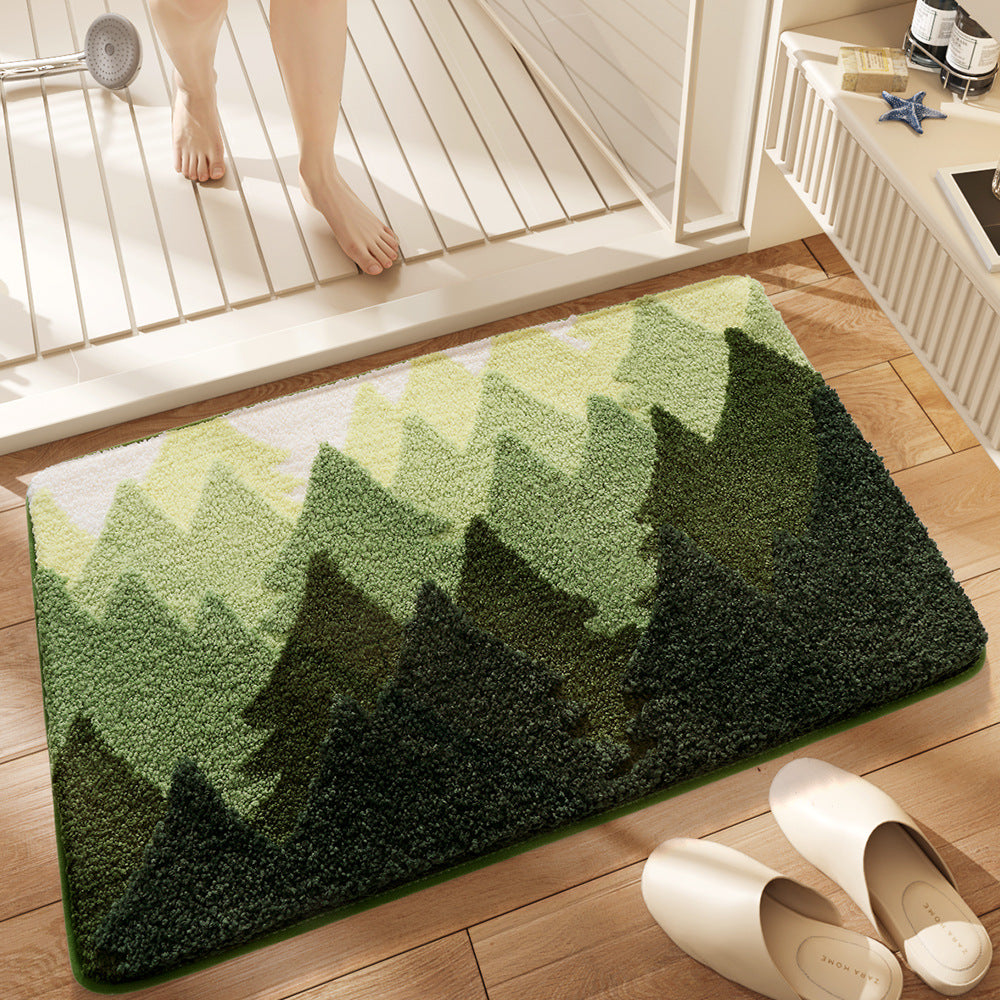 Premium Bath Mat with 8X Water Absorption & Non-Slip Base(forest)