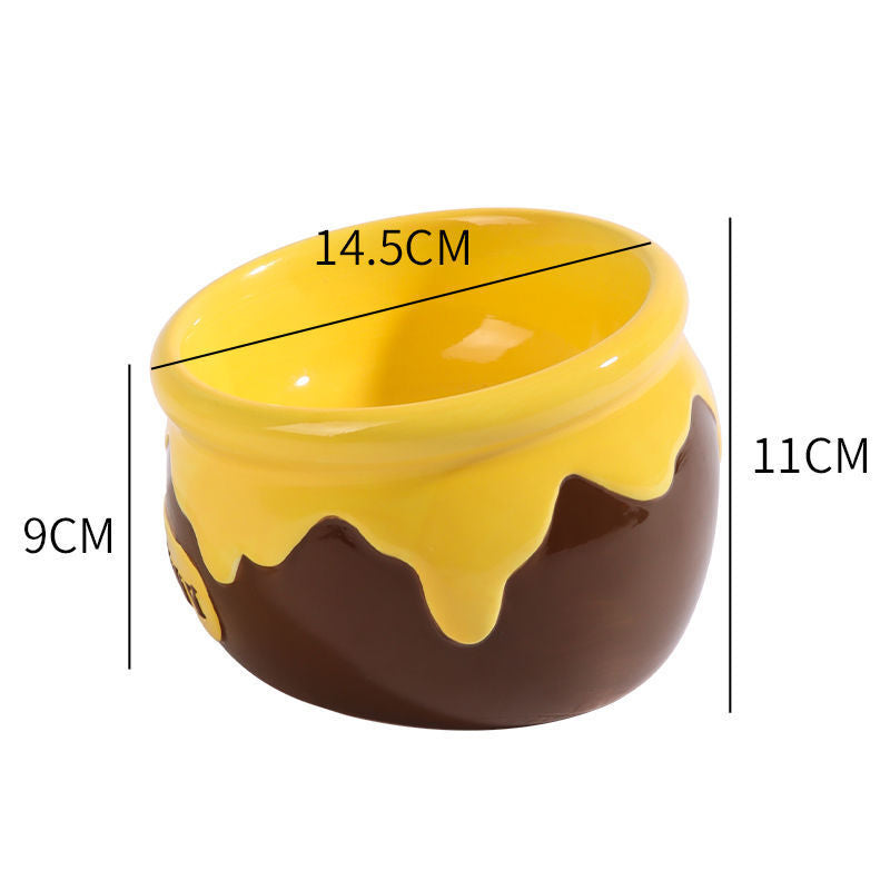 Premium Elevated Pet Bowl with Ergonomic 15° Tilt & Large Capacity(Honeypot)