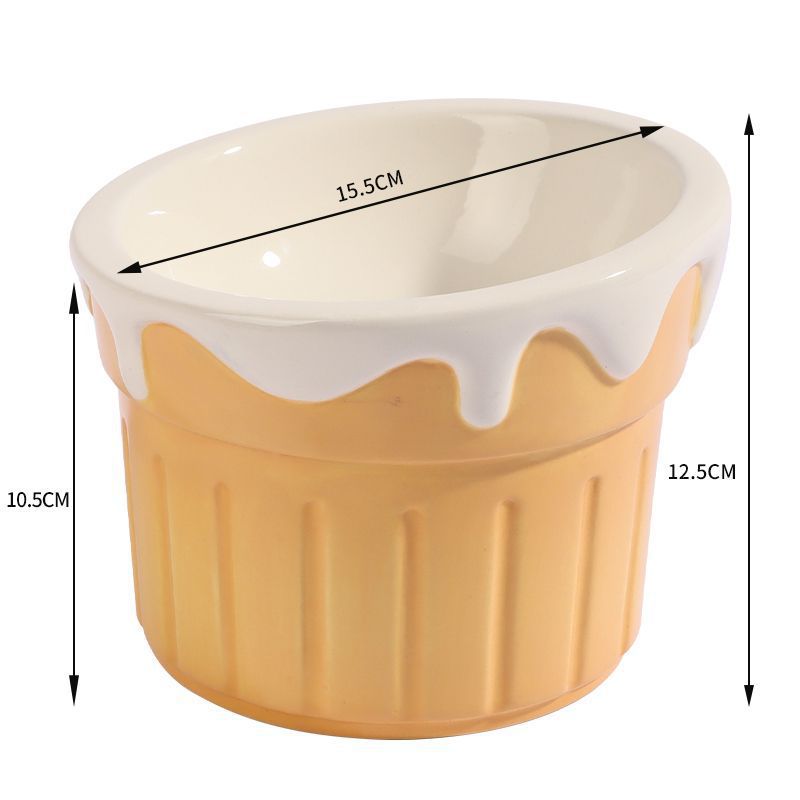 Premium Elevated Pet Bowl with Ergonomic 15° Tilt & Large Capacity(ice-cream cone)