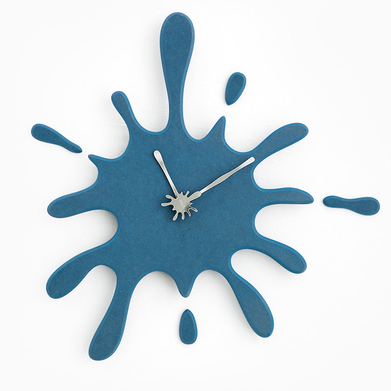 Creative Splatter Design Wall Clock - Silent Movement, Modern Decorative Timepiece(blue)