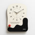 Abstract Modern Wall Clock - Silent Non-Ticking Decorative Clock with Wavy Design & Ceramic Accent(black)