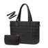 Lightweight Quilted Tote Bag for Women - Fits 15.6 Laptop Water-Resistant with Clutch & Luggage Strap(black)"