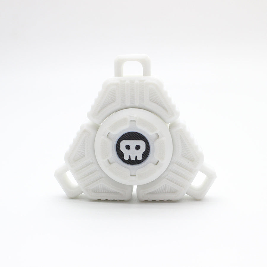 Two Sci-Fi Triangular Keychain Fidget Spinner - 3D Printed EDC Stress Relief Toy(white)