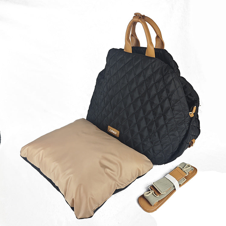 Luxury Quilted 2-in-1 Pet Travel Carrier & Car Booster Seat for Small Dogs(Black)