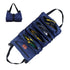 Heavy-Duty Canvas Tool Roll Up Bag & Organizer Tote - Multi-Pocket Wrench & Tool Pouch(Blue)