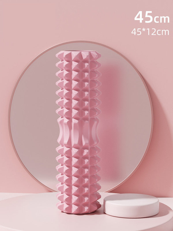 Pink High-Density 3D Trigger Point Foam Roller - Solid Core Massager for Deep Tissue Muscle Recovery & Yoga