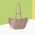 Grey Chic Minimalist PU Leather Tote Bag - Women&