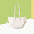 White Chic Minimalist PU Leather Tote Bag - Women&