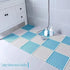Sky Blue And White DIY Interlocking Non-Slip Floor Tiles - 18-Pack PVC Drainage Mat for Shower & Bathroom Safety