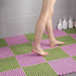 Green And Pink DIY Interlocking Non-Slip Floor Tiles - 18-Pack PVC Drainage Mat for Shower & Bathroom Safety