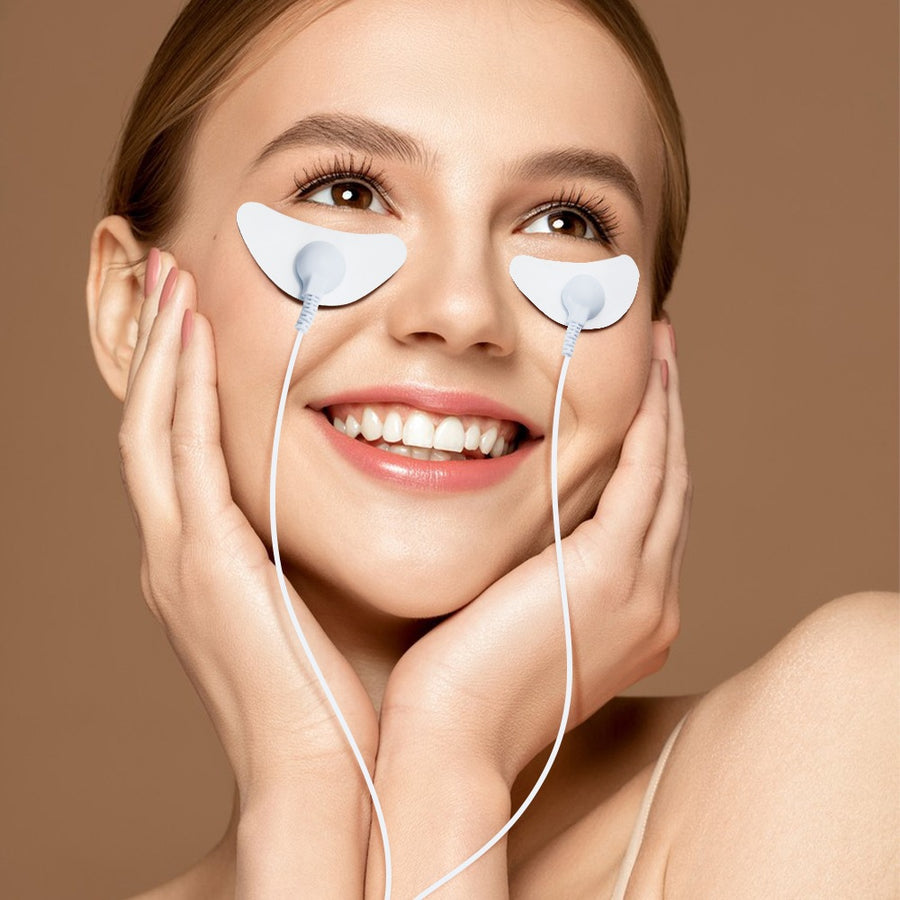 White EMS Microcurrent V-Line Face Lifting Massager - Rechargeable Facial Toning Device for Wrinkles & Skin Tightening