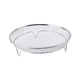 Silver 3-Pack Stackable Air fryer Racks - Food Grade Stainless Steel Multi-Layer Dehydrator & Crisper Tray Accessory