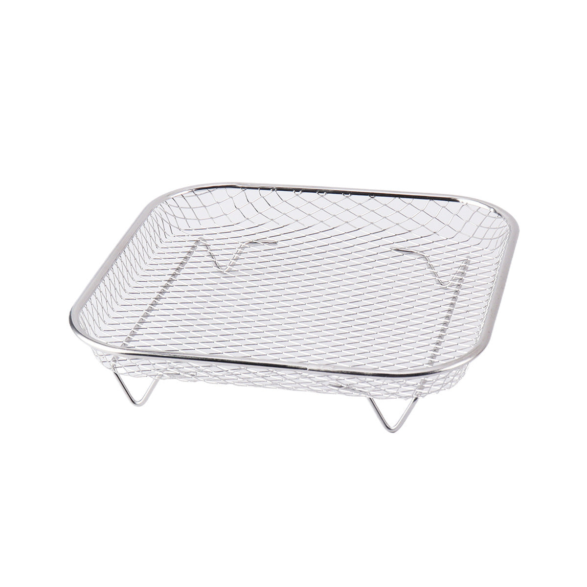 Silver 3-Pack Stackable Air fryer Racks - Food Grade Stainless Steel Multi-Layer Dehydrator & Crisper Tray Accessory