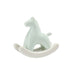 Light Green Modern Ceramic Rocking Horse Ornament - Cute Porcelain Figurine for Desk & Shelf Decor