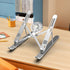 Silver Adjustable Aluminum Laptop Stand with Detachable Cooling Fan - Portable Ergonomic Riser for Desk