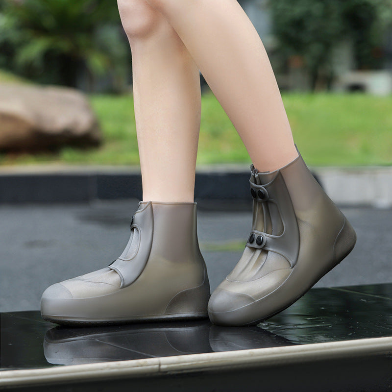 2 Pcs Size XL Dark Grey Reusable Waterproof Shoe Covers - Heavy Duty Non-Slip Rain Boot Protectors