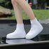 2 Pcs Size S White Reusable Waterproof Shoe Covers - Heavy Duty Non-Slip Rain Boot Protectors