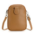 Brown Chic Crossbody Phone Bag - Womens PU Leather Mini Shoulder Purse with Adjustable Strap