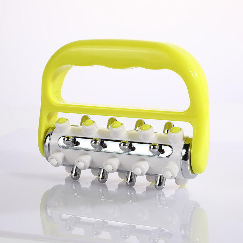 Light Green Ergonomic Body Roller Massager - Handheld Deep Tissue Tool for Muscle Relief and Fascia Release