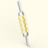 Yellow and Grey Dual Row Spiky Muscle Roller Stick - Deep Tissue Massager for Back and Leg Recovery