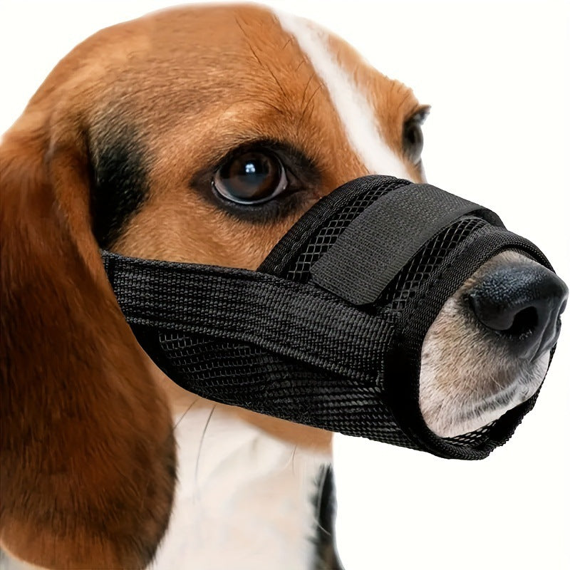 3 Pcs Size S Black Breathable Mesh Dog Muzzle - Soft & Comfortable Guard to Prevent Biting, Allows Panting and Drinking