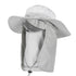 Light Grey Outdoor Summer Sun Protection Hat with UV Protection Breathable Wide Brim Fisherman Cap for Hiking Cycling Fishing