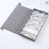 Grey Multi-Compartment Glasses Storage Box Dust-proof Fabric Eyewear Display Organiser with Snap Closure