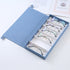 Blue Multi-Compartment Glasses Storage Box Dust-proof Fabric Eyewear Display Organiser with Snap Closure
