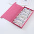 Pink Multi-Compartment Glasses Storage Box Dust-proof Fabric Eyewear Display Organiser with Snap Closure
