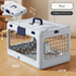 Blue Premium Foldable Pet Carrier Crate - Breathable Aviation Travel Box for Cats & Small Dogs up to 10kg - Portable Car & Flight Transport Case