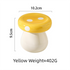 Yellow Stylish Mushroom Ceramic Toothpick Holder and Cotton Swab Jar for Home Kitchen Table Decor(Excluding cotton swabs, dental floss, etc.)