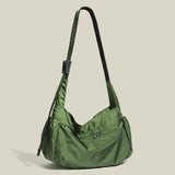 Green Large Capacity Nylon Tote Bag - Water Resistant Casual Shoulder Bag for Daily Use and Outdoor Activities