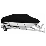 Black Heavy Duty Waterproof Tarp Covers with Storage Bag, Fits V-Hull, Fish&Ski, Pro-Style, Fishing, Runabout, Bass Boats, 11-13 feet (420cm x 270cm)