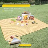 Yellow Lightweight Thickened Picnic Mat – Waterproof Outdoor Camping Ground Sheet for Hiking, Parks and Picnics(2*2M）