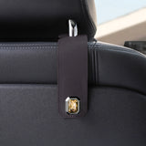 Grey Car Multi-Functional PU Leather Hook with Crystal Decoration – Hidden Storage Hook for Front and Rear Seats (Set of 2)