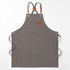 Grey 16-ounce Heavy-Duty Canvas Apron – Durable, Waterproof & Oil-Resistant Kitchen Workwear for Cooking and Crafting