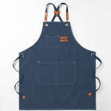 Blue 16-ounce Heavy-Duty Canvas Apron – Durable, Waterproof & Oil-Resistant Kitchen Workwear for Cooking and Crafting
