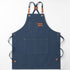 Blue 16-ounce Heavy-Duty Canvas Apron – Durable, Waterproof & Oil-Resistant Kitchen Workwear for Cooking and Crafting