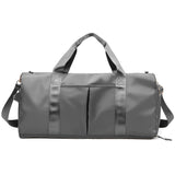 Grey Large Capacity Travel Duffel Bag – Wet & Dry Separation, Shoe Compartment, and Luggage Sleeve for Gym, Yoga, and Short Trips
