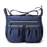 Dark Blue Multi-Pocket Lightweight Nylon Crossbody Bag – Stylish, Functional, and Spacious Shoulder Bag for Women