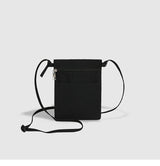 Black Minimalist Lightweight Nylon Crossbody Phone Bag - Compact & Stylish for Women