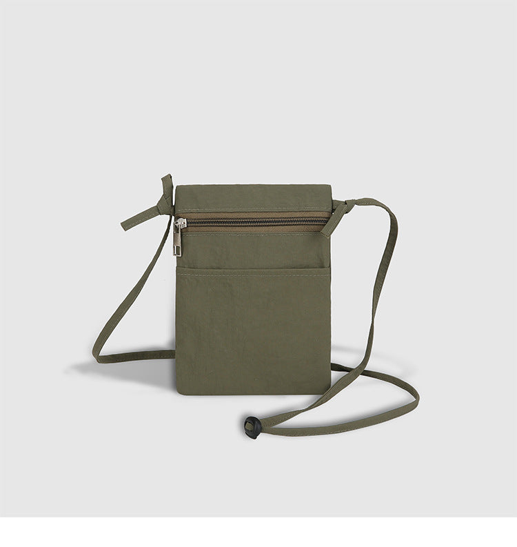Green Minimalist Lightweight Nylon Crossbody Phone Bag - Compact & Stylish for Women